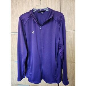 Under Armour Women's Purple Loose-Fit Command Warm-Up Full-Zip Jacket Size L